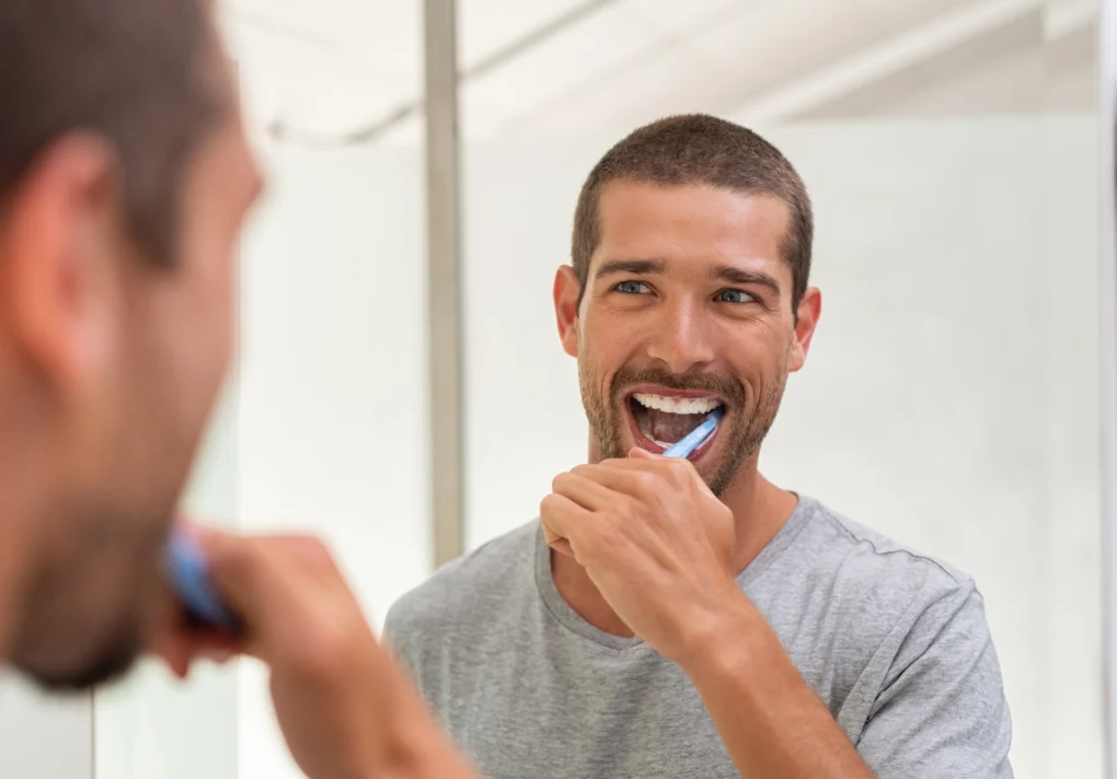 brushing teeth